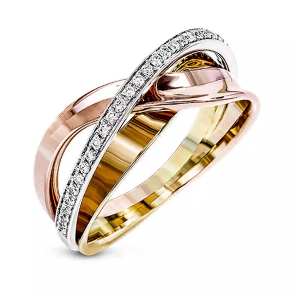 New Two Tone Beautiful Stackable Diamond Ring 💍😍